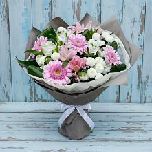 Букет цветов из:  Герберы, Альстромерии и Хризантемы в Лискинском