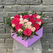 Цветочная композиция из Розы в коробке в Лискинском
