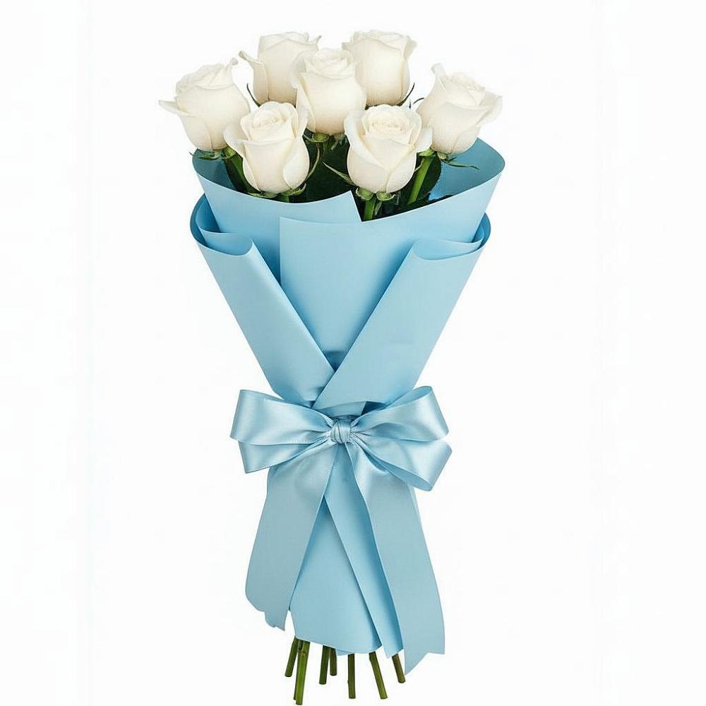 Букет 7 белых роз Проуд в Лискинском