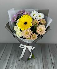 Букет цветов из:  Розы, Герберы и Хризантемы #REPLACE_PRED# Лискинском