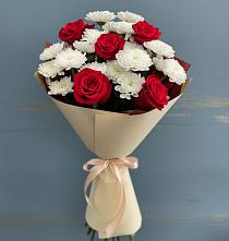 Букет цветов из:  Розы и Хризантемы в Лискинском