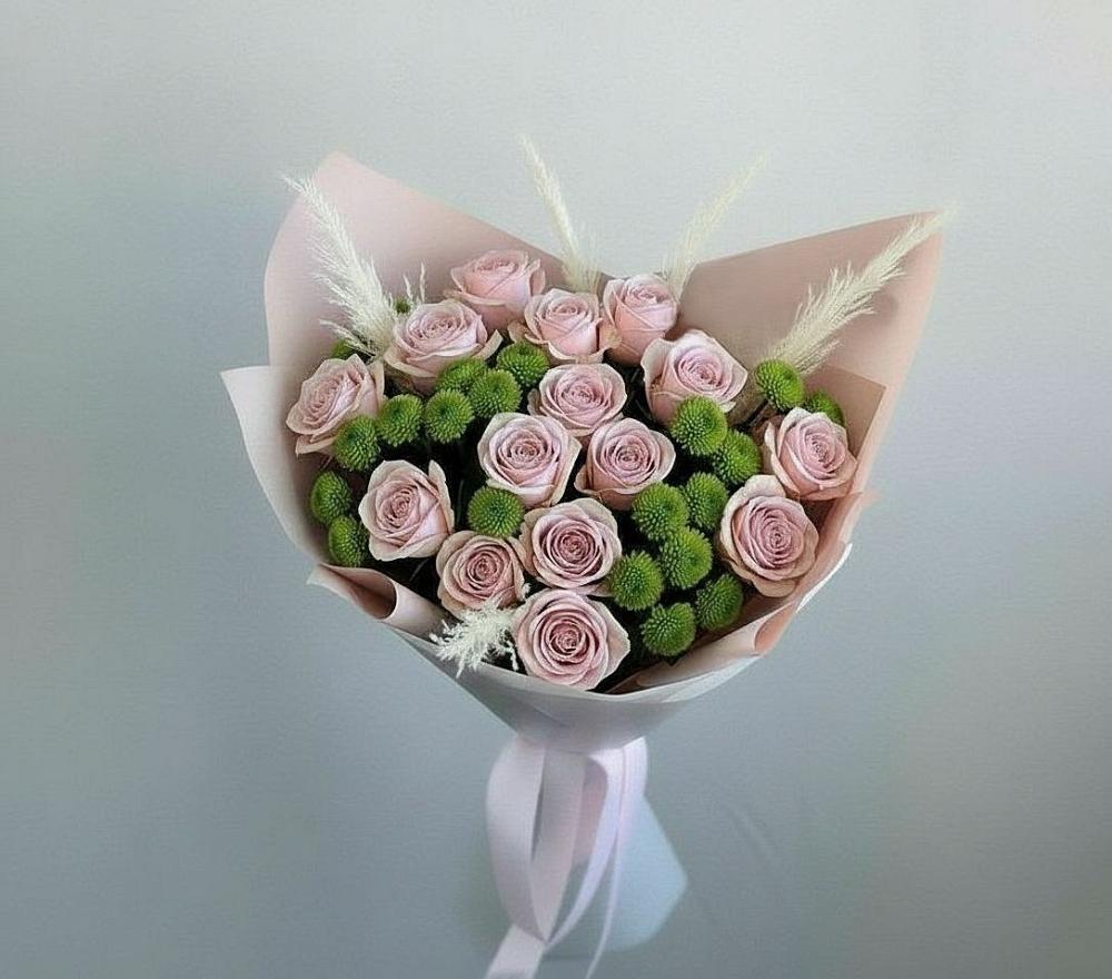 Букет цветов из: Розы и Хризантемы в Лискинском