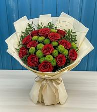 Букет цветов из:  Розы и Хризантемы в Лискинском