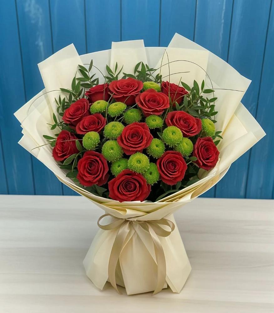 Букет цветов из: Розы и Хризантемы в Лискинском